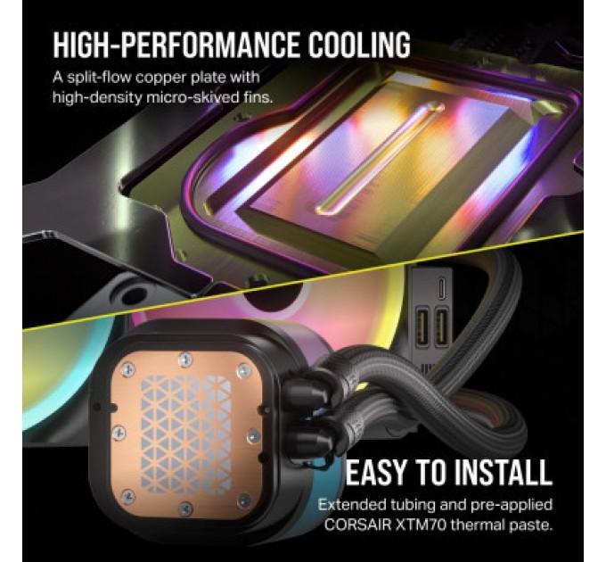 Corsair Система рідинного охолодження Corsair iCUE Link H100i LCD RGB (CW-9061007-WW)