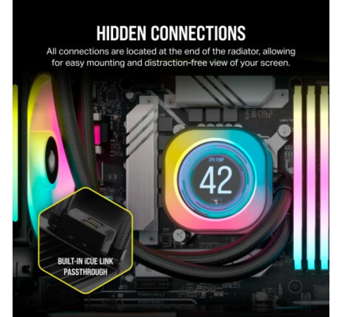 Corsair Система рідинного охолодження Corsair iCUE Link H100i LCD RGB (CW-9061007-WW)
