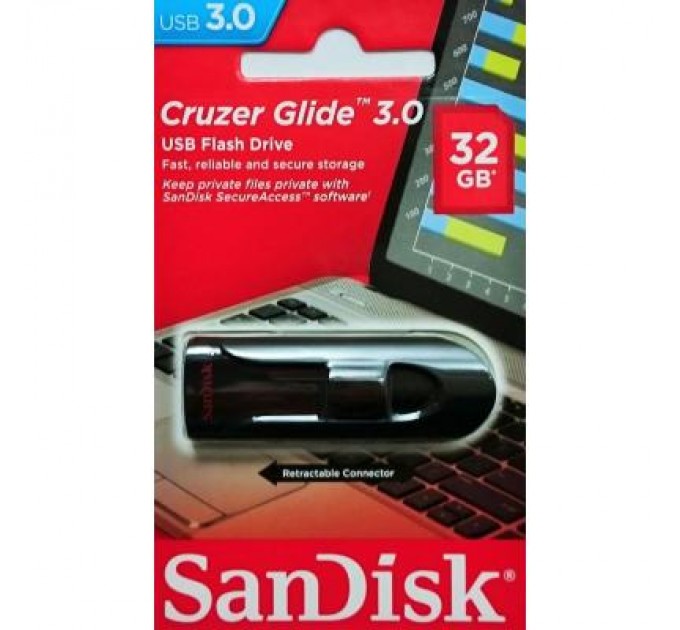 SanDisk USB флеш накопичувач SanDisk 32GB Glide USB 3.0 (SDCZ600-032G-G35)