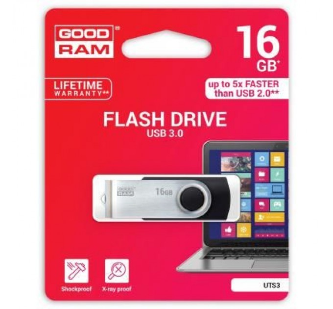 Goodram USB флеш накопичувач Goodram 16GB Twister Black USB 3.0 (UTS3-0160K0R11)