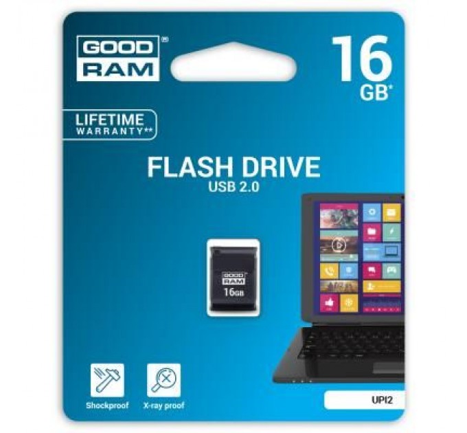 Goodram USB флеш накопичувач Goodram 16GB UPI2 Piccolo Black USB 2.0 (UPI2-0160K0R11)