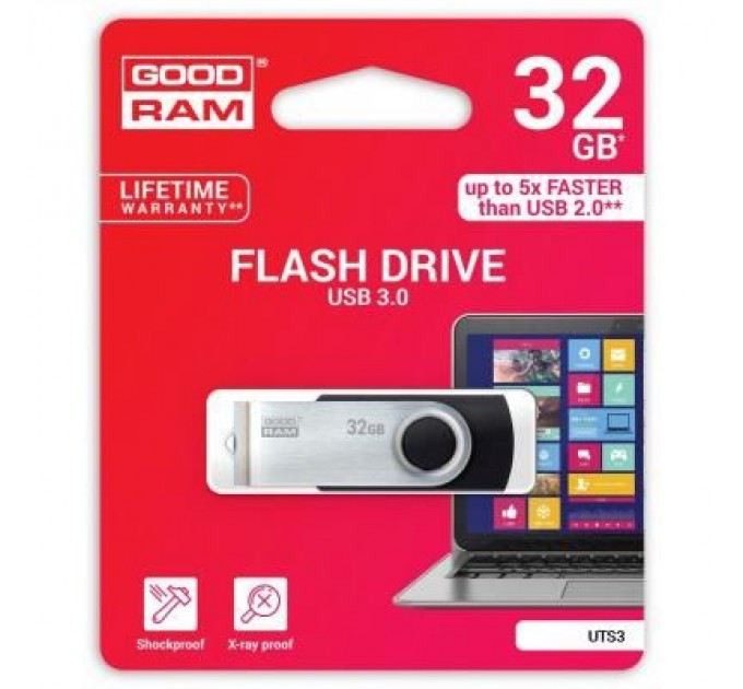 Goodram USB флеш накопичувач Goodram 32GB UTS3 Twister Black USB 3.0 (UTS3-0320K0R11)
