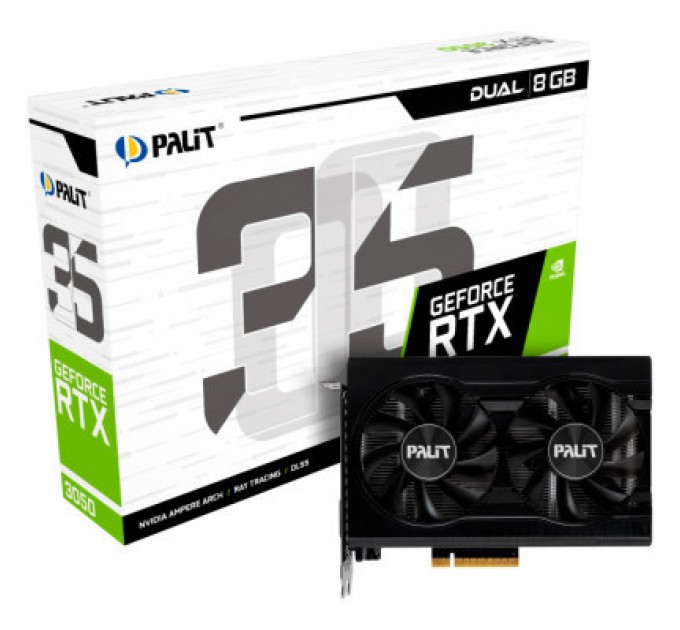 Palit Відеокарта Palit RTX 3050 DUAL 8GB (NE63050018P1-1070D)