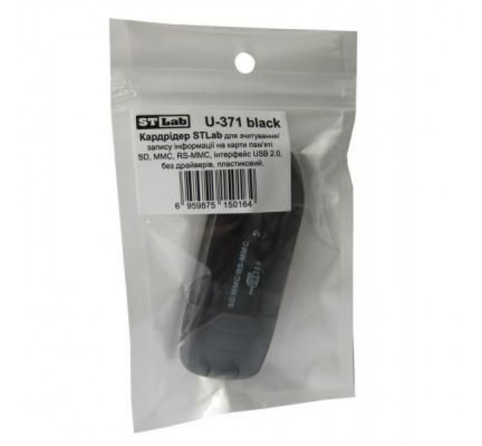 ST-Lab Зчитувач флеш-карт ST-Lab SD/ SDHC/ MMC /RS-MMC (U-371 black)