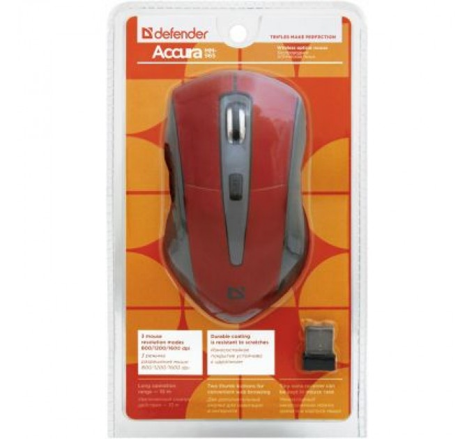 Defender Мишка Defender Accura MM-965 Red (52966)