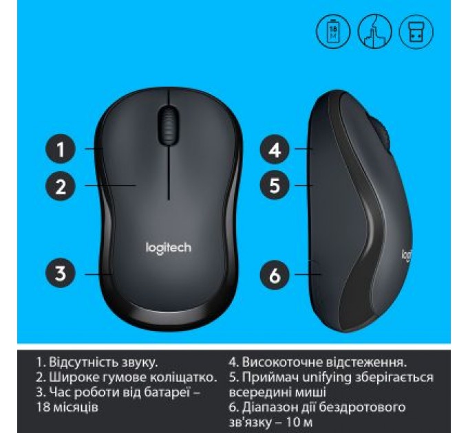 Logitech Мишка Logitech M220 Silent Grey (910-004878)