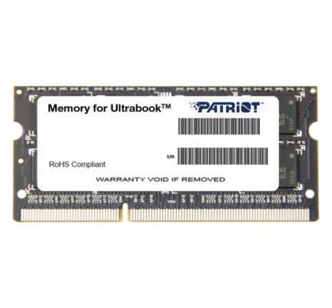 Patriot Модуль пам'яті для ноутбука SoDIMM DDR3L 4GB 1600 MHz Patriot (PSD34G1600L2S)