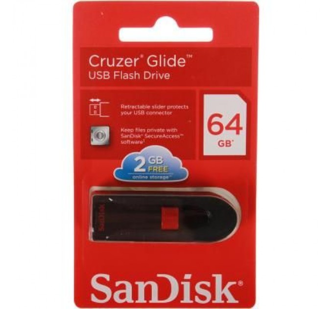 SanDisk USB флеш накопичувач SanDisk 64GB Cruzer Glide Black USB 3.0 (SDCZ600-064G-G35)