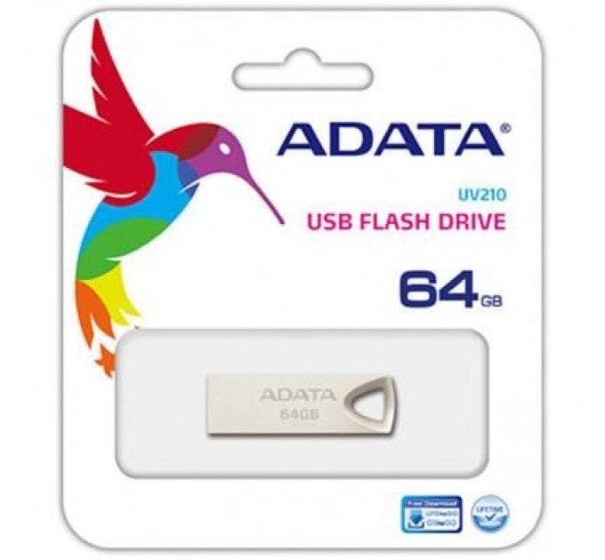 ADATA USB флеш накопичувач ADATA 64GB UV210 Metal Silver USB 2.0 (AUV210-64G-RGD)