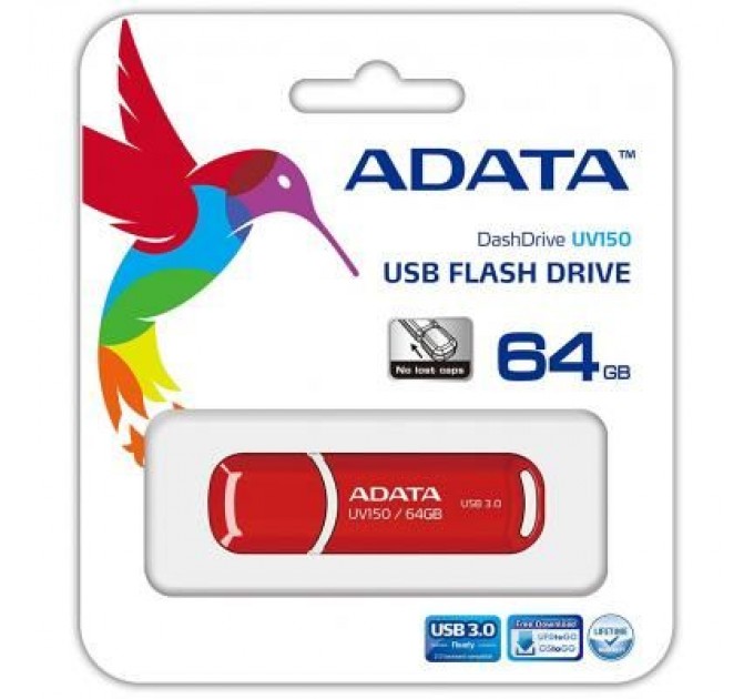 ADATA USB флеш накопичувач ADATA 64GB UV150 Red USB 3.0 (AUV150-64G-RRD)