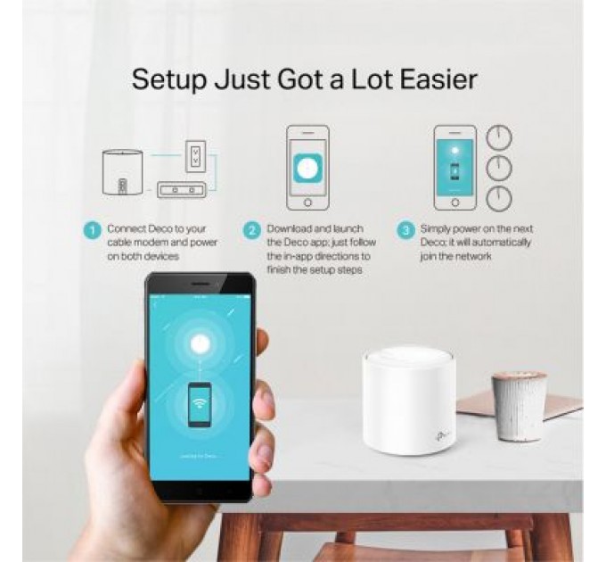 TP-Link Точка доступу Wi-Fi TP-Link DECO X20 2PK AX1800 1xGE LAN 1xGE WAN MU-MIMO OFDMA MESH (DECO-X20-2-PACK)