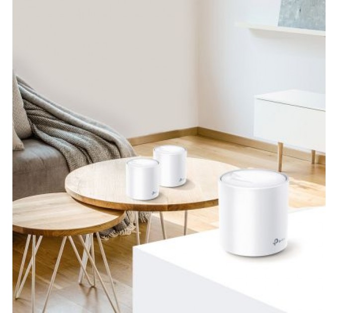 TP-Link Точка доступу Wi-Fi TP-Link DECO X60 2PK AX3000 1xGE LAN 1xGE WAN MU-MIMO OFDMA MESH (DECO-X60-2-PACK)