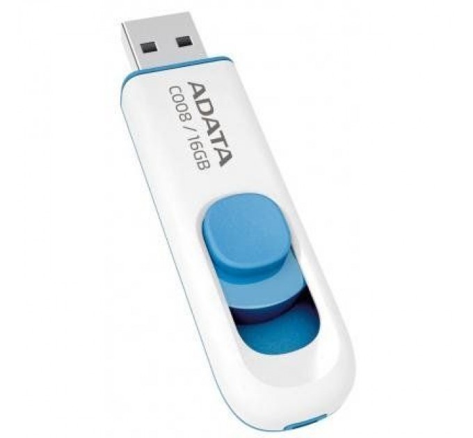 ADATA USB флеш накопичувач ADATA 16GB C008 White USB 2.0 (AC008-16G-RWE)