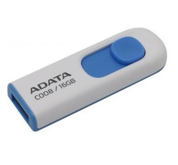 ADATA USB флеш накопичувач ADATA 16GB C008 White USB 2.0 (AC008-16G-RWE)