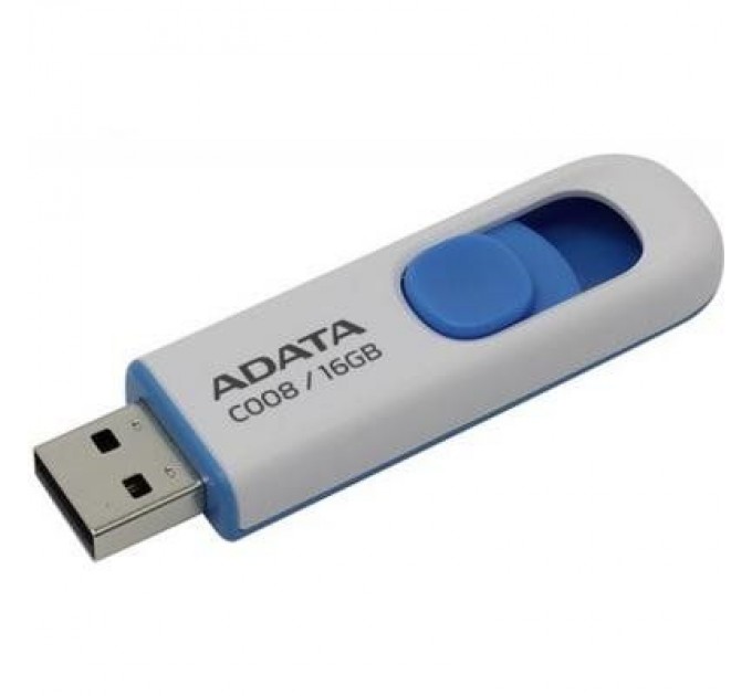 ADATA USB флеш накопичувач ADATA 16GB C008 White USB 2.0 (AC008-16G-RWE)