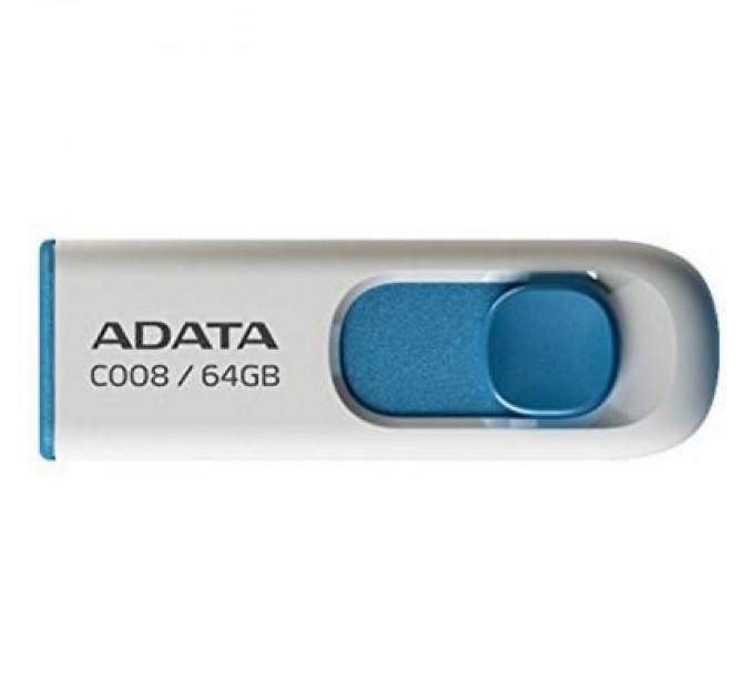 ADATA USB флеш накопичувач ADATA 64GB C008 White+Blue USB 2.0 (AC008-64G-RWE)