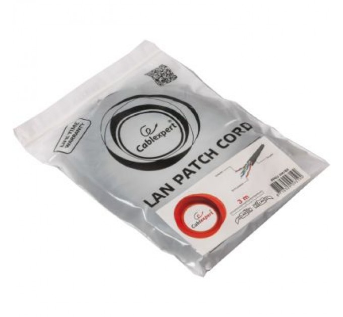 Cablexpert Патч-корд 3м UTP cat 6 CCA black Cablexpert (PP6U-3M/BK)