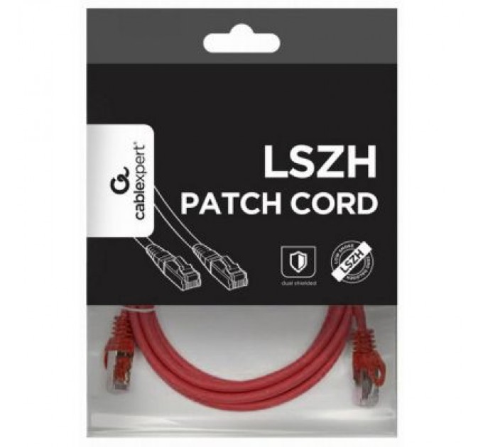 Cablexpert Патч-корд 5м S/FTP Cat 6A CU LSZH red Cablexpert (PP6A-LSZHCU-R-5M)