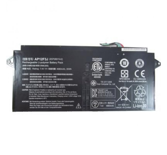 Acer Акумулятор до ноутбука Acer Acer AP12F3J Aspire S7-391 4680mAh (35Wh) 4cell 7.4V Li-ion (A47044)