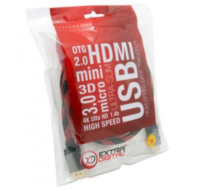 Extradigital Кабель мультимедійний HDMI to HDMI 1.5m Extradigital (KBH1633)