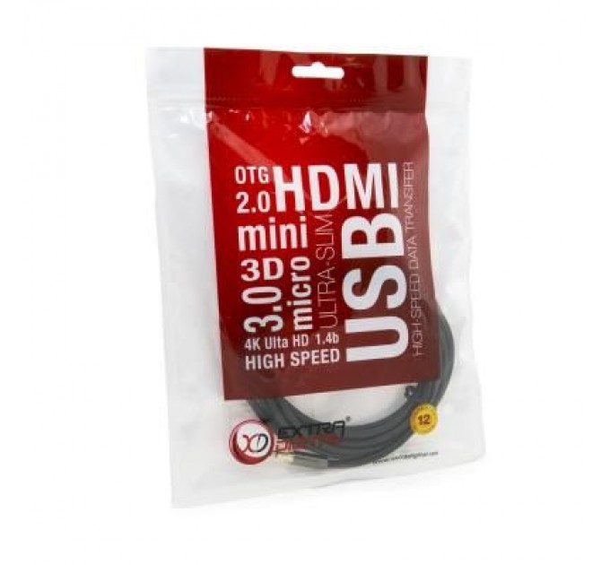 Extradigital Кабель мультимедійний Jack 3.5mm male/Jack 3.5mm female 5.0m Extradigital (KBA1642)