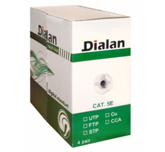 Dialan Кабель мережевий Dialan UTP 305м cat.5e КНП 4*2*0,51 [СU] ПЭ, Outdoor, Black, BOX (DL305PEUTP-4p)