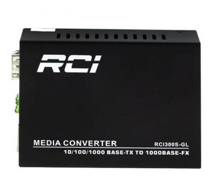 RCI Медіаконвертер RCI 1G, SFP slot, RJ45, standart size metal case (RCI300S-GL)