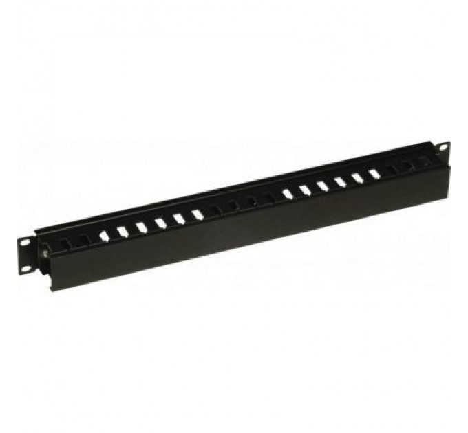 Conteg Кабельний організатор 19" 1U 40х60 пластмасова гребінка, RAL9005 Conteg (DP-VP-K02)