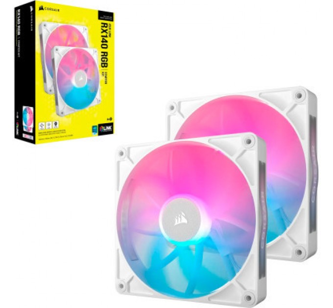 Corsair Кулер до корпусу Corsair iCUE Link RX140 RGB PWM White Dual Pack (CO-9051024-WW)