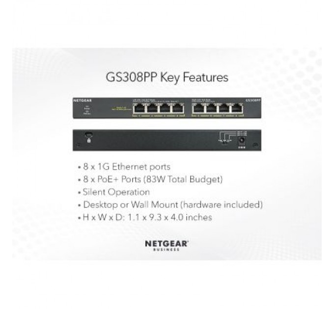 Netgear Комутатор мережевий Netgear GS308PP-100EUS