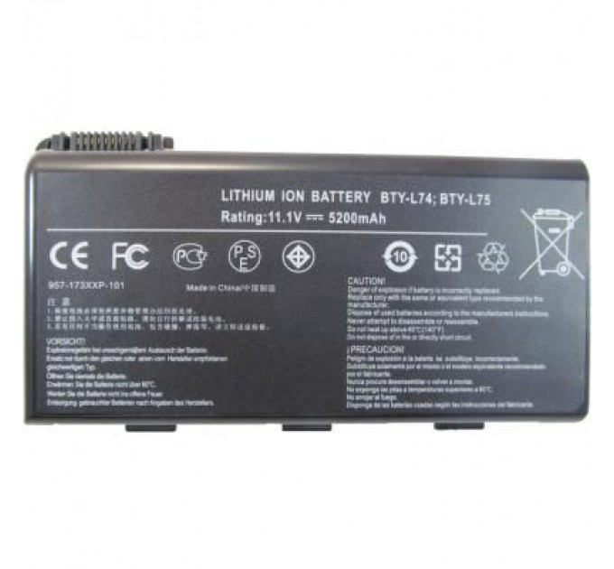 AlSoft Акумулятор до ноутбука AlSoft MSI BTY-L74 5200mAh 6cell 11.1V Li-ion (A41554)