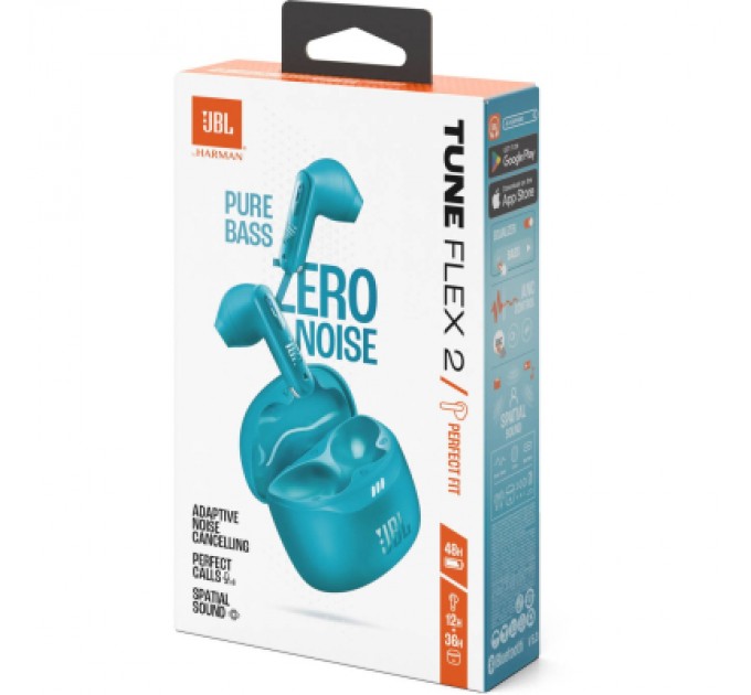 JBL Навушники JBL Tune Flex 2 Turquoise (JBLTFLEX2TQE)