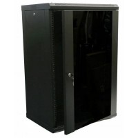 Шафа настінна Hypernet 18U 19" 600x450 (WMNC-18U-FLAT-AC-BLACK)