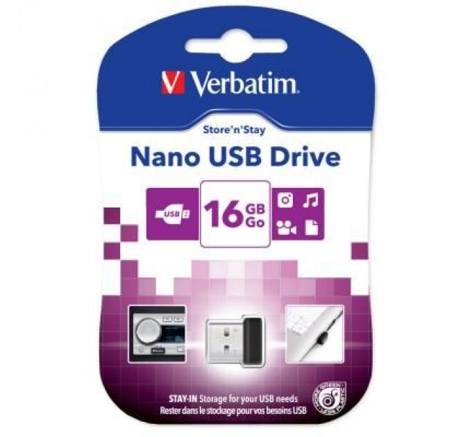 Verbatim USB флеш накопичувач Verbatim 16GB Store 'n' Stay Nano Black USB 2.0 (97464)