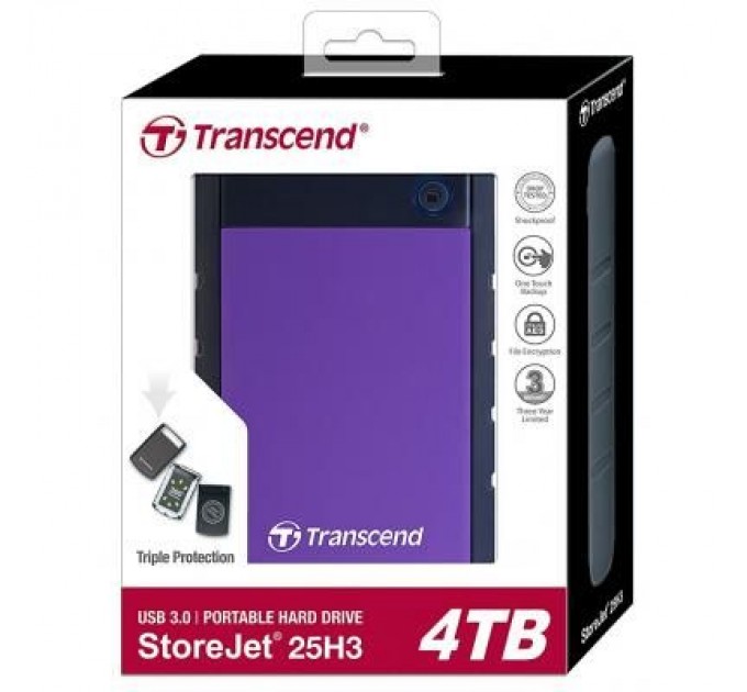 Transcend Зовнішній жорсткий диск 2.5" 4TB Transcend (TS4TSJ25H3P)