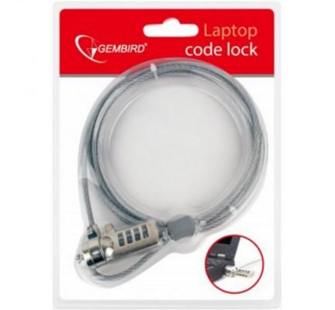 Gembird Тросик із замком до ноутбука Gembird з кодовим замком (LK-CL-01)
