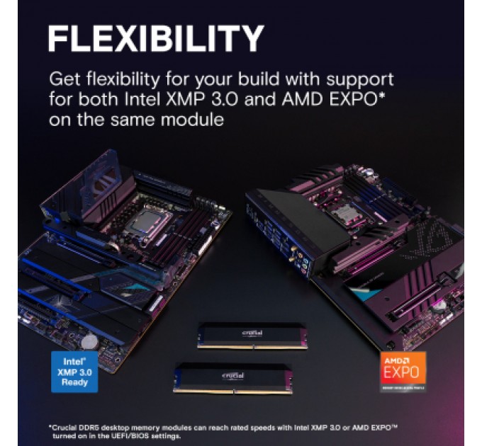 Micron Модуль пам'яті для комп'ютера DDR5 32GB (2x16GB) 6000 MHz Pro Overclocking Micron (CP2K16G60C36U5B)