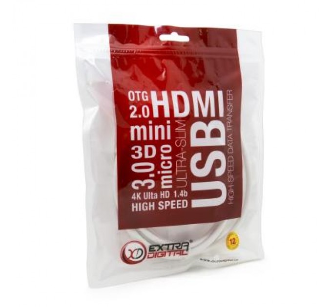 Extradigital Кабель мультимедійний DisplayPort to HDMI 2.0m Extradigital (KBD1669)