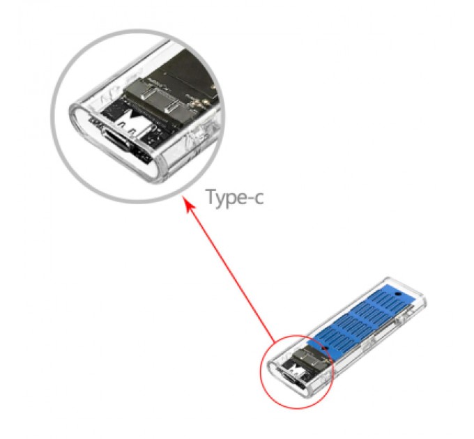 Dynamode Кишеня зовнішня Dynamode M.2 SSD NVMe/SATA combo ч-з USB3.2 GEN2 Type-C (DM-CAD-SSD09)