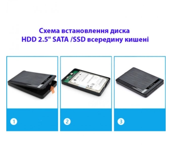 Dynamode Кишеня зовнішня Dynamode 2.5" SATA/SSD HDD - USB 3.1 Type-C (DM-CAD-25317C)