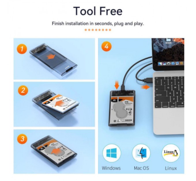 Maiwo Кишеня зовнішня Maiwo 2.5" SATA/SSD HDD - USB3.0 (K2510B)