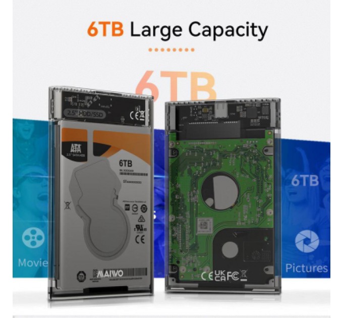 Maiwo Кишеня зовнішня Maiwo 2.5" SATA/SSD HDD - USB3.0 (K2510B)