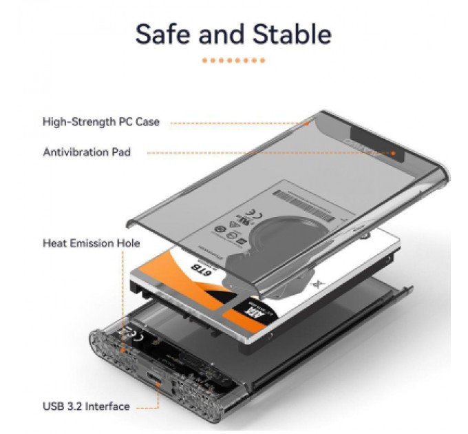 Maiwo Кишеня зовнішня Maiwo 2.5" SATA/SSD HDD - USB3.0 (K2510B)