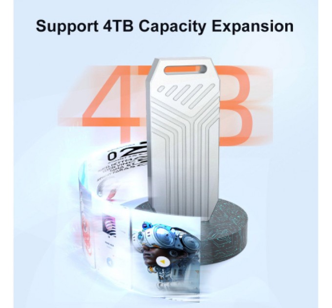 Maiwo Кишеня зовнішня Maiwo M.2 SSD NVMe 2280 ч-з USB4.0 Type-C 40Gbps (K1695)