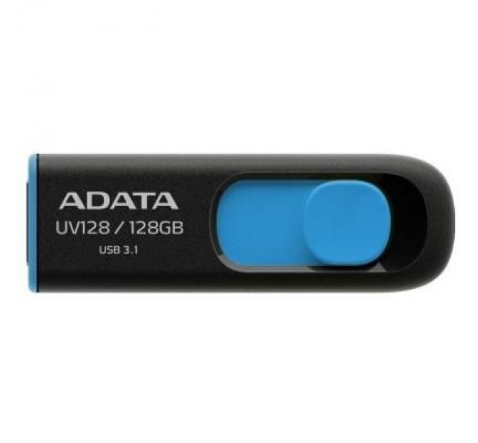 ADATA USB флеш накопичувач ADATA 128GB UV128 Black/Blue USB 3.1 (AUV128-128G-RBE)