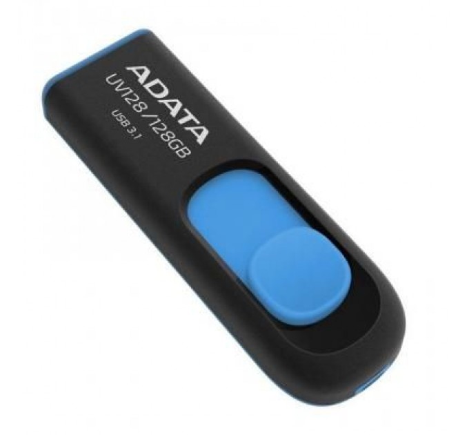 ADATA USB флеш накопичувач ADATA 128GB UV128 Black/Blue USB 3.1 (AUV128-128G-RBE)