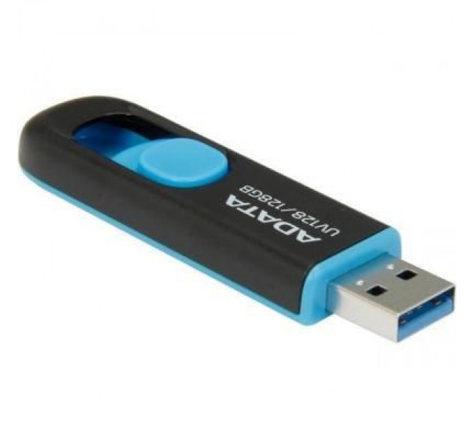 ADATA USB флеш накопичувач ADATA 128GB UV128 Black/Blue USB 3.1 (AUV128-128G-RBE)