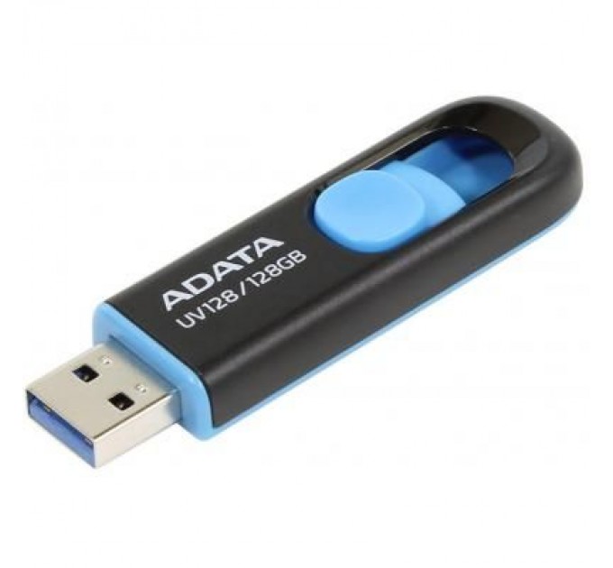 ADATA USB флеш накопичувач ADATA 128GB UV128 Black/Blue USB 3.1 (AUV128-128G-RBE)