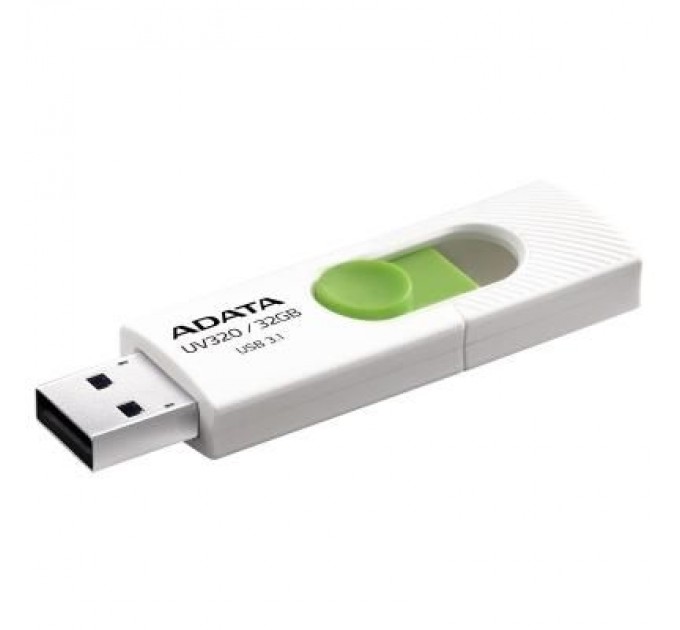 ADATA USB флеш накопичувач ADATA 32GB UV320 White/Green USB 3.1 (AUV320-32G-RWHGN)