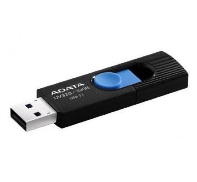ADATA USB флеш накопичувач ADATA 32GB UV320 Black/Blue USB 3.1 (AUV320-32G-RBKBL)
